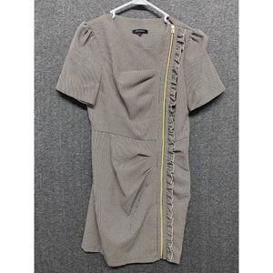 Tara Jarmon brown houndstooth dress sz 8 EU 40